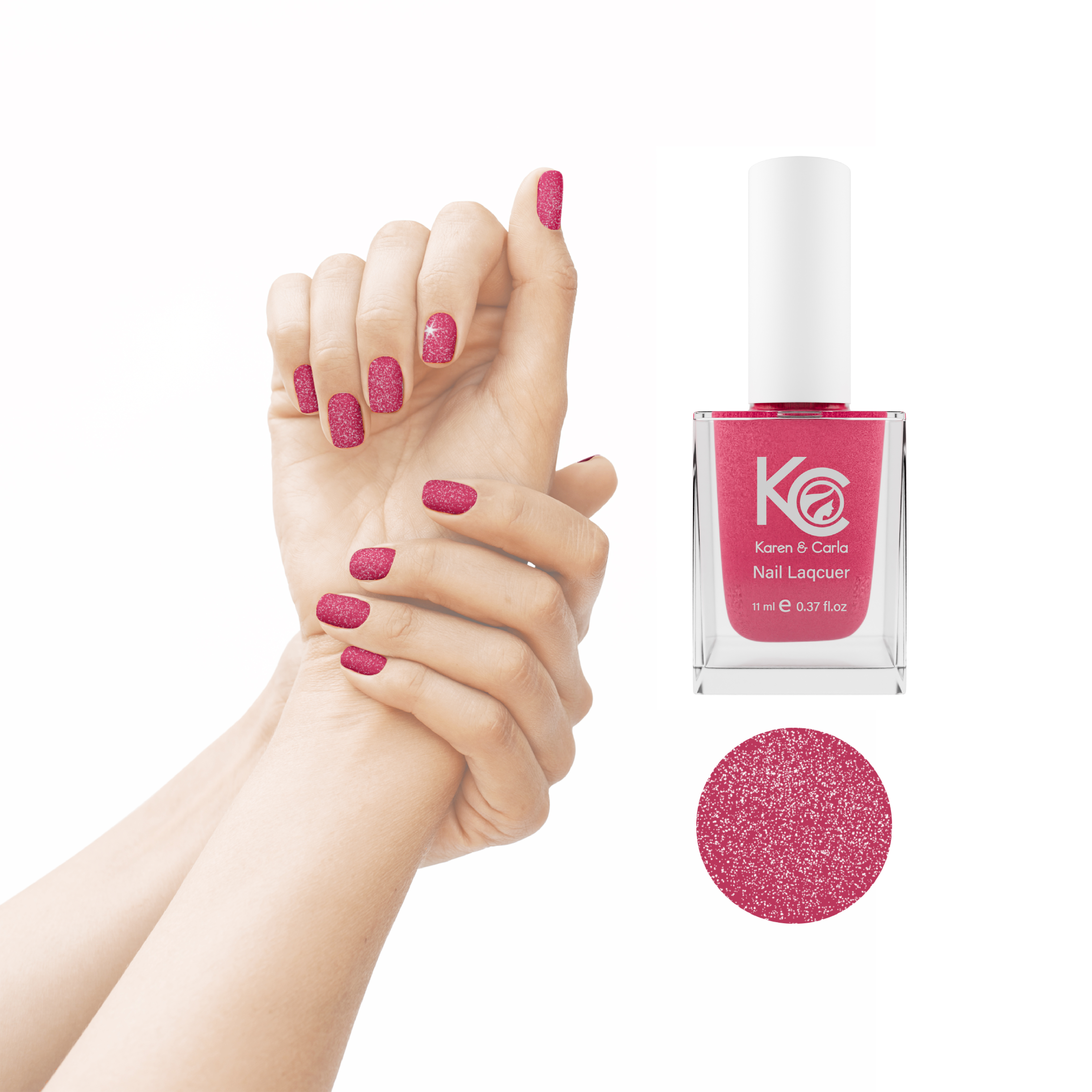 Karen and Carla Nail Lacquer rose Sparkle 150