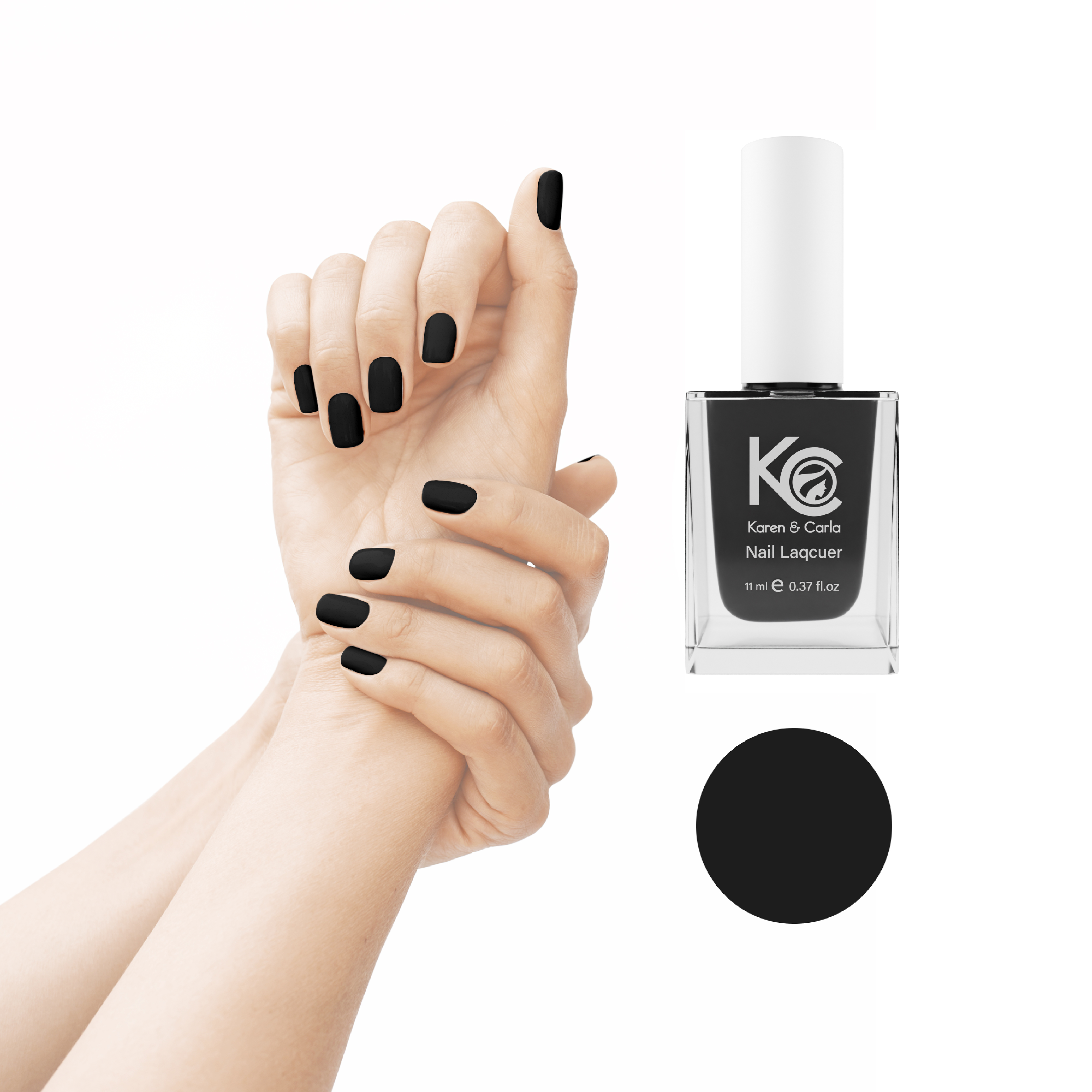 Karen and Carla Nail Lacquer Crystal Black 136