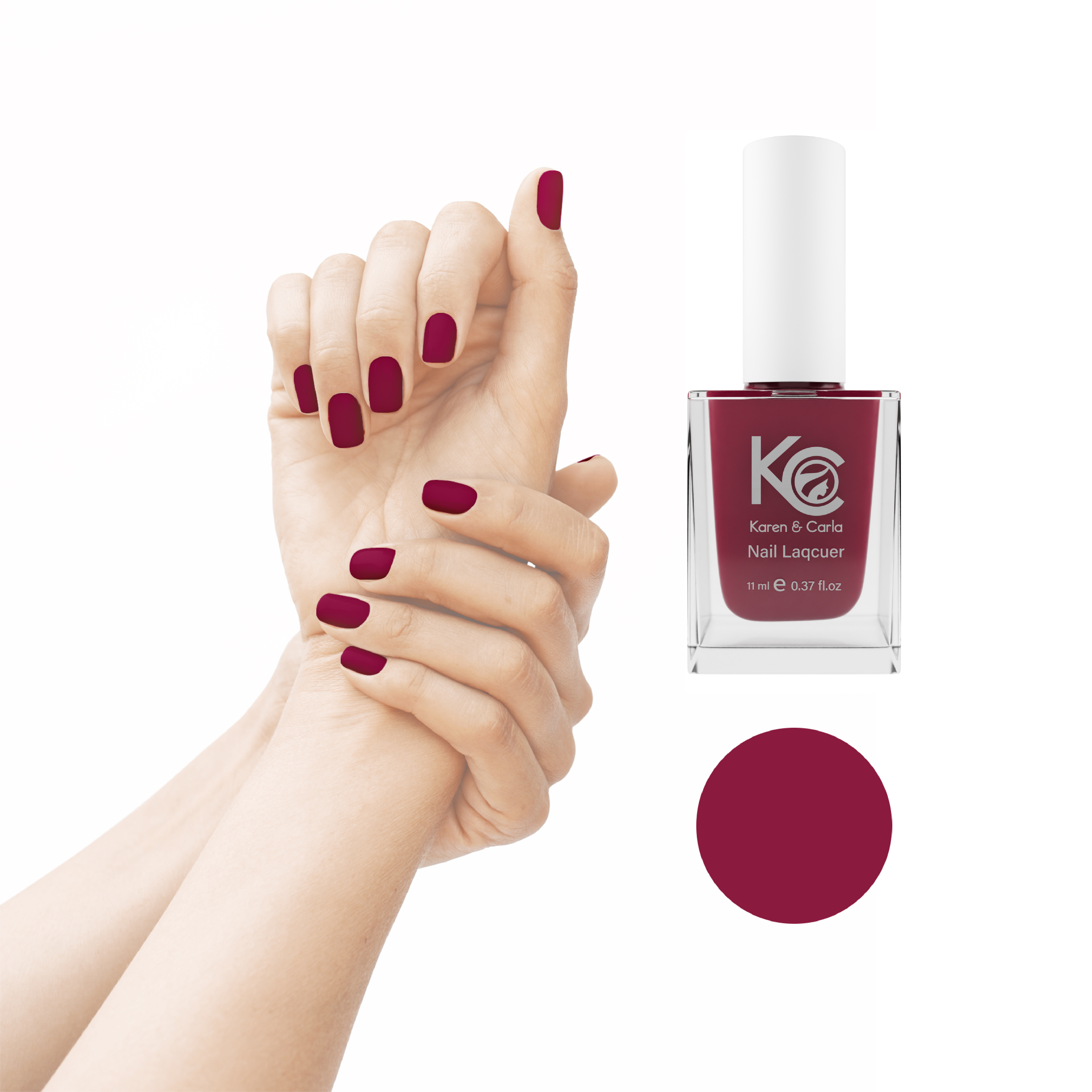 Karen and Carla Nail Lacquer Midnight Red 108